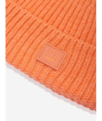 Acne Studios Kids Wool Knitted Beanie Hat in Orange Dans la société mordern