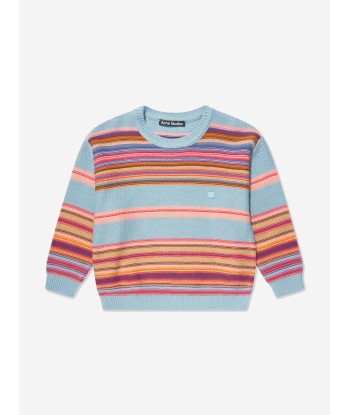 Acne Studios Kids Striped Jumper in Blue brillant des détails fins