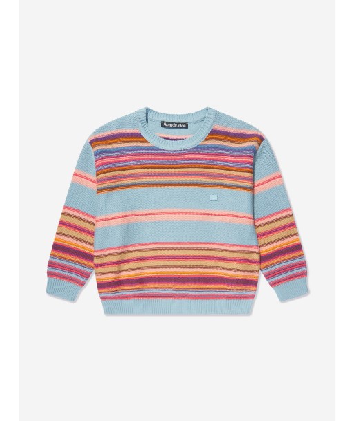 Acne Studios Kids Striped Jumper in Blue brillant des détails fins