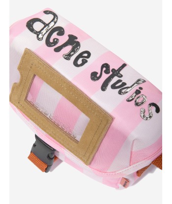 Acne Studios Kids Striped Messenger Bag in Pink pas cher 