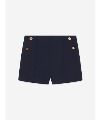 Versace Baby Girls Gabardine Shorts in Navy soldes