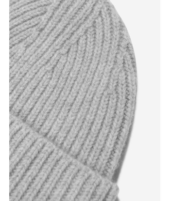 Acne Studios Kids Wool Knitted Beanie Hat in Grey en linge