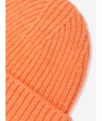 Acne Studios Kids Wool Knitted Beanie Hat in Orange Dans la société mordern