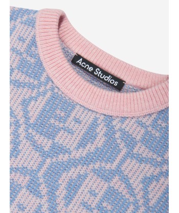 Acne Studios Kids Wool Face Jumper in Multicolour basket pas cher