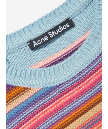 Acne Studios Kids Striped Jumper in Blue brillant des détails fins