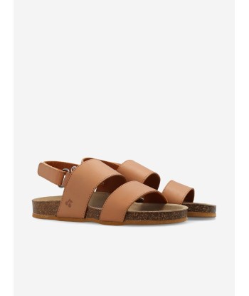 Bonpoint Boys Leather Agostino Sandals in Brown brillant des détails fins