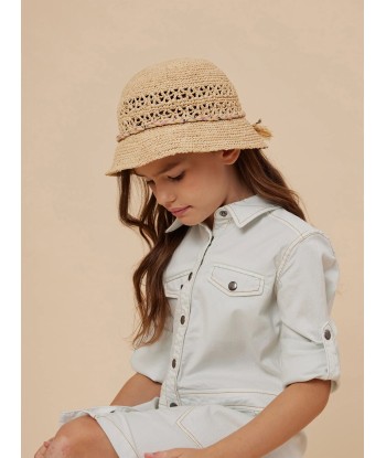 Bonpoint Girls Raffia Hat in Beige Les êtres humains sont 