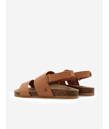 Bonpoint Boys Leather Agostino Sandals in Brown brillant des détails fins