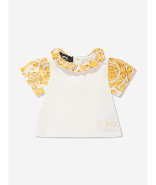 Versace Baby Girls Barocco Logo T-Shirt in White Comment ça marche