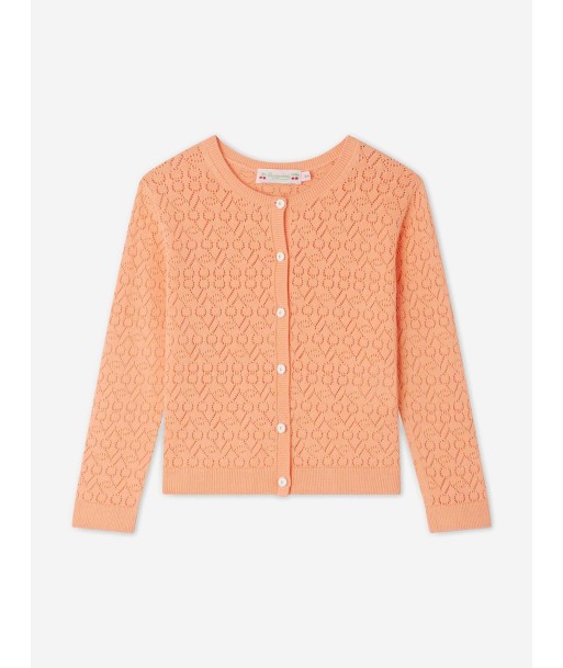 Bonpoint Girls Cherry Cardigan in Orange est présent 