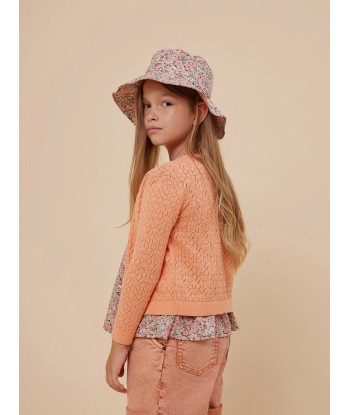 Bonpoint Girls Cherry Cardigan in Orange est présent 