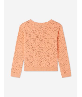 Bonpoint Girls Cherry Cardigan in Orange est présent 