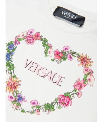 Versace Baby Girls Heart Logo Jersey Dress in White des créatures d'habitude