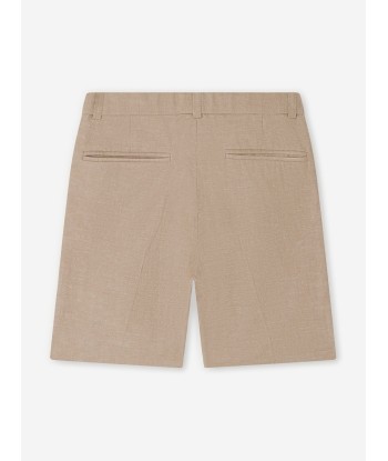 Bonpoint Boys Linen Calvin Shorts in Brown ouvre sa boutique