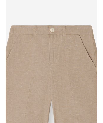 Bonpoint Boys Linen Calvin Shorts in Brown ouvre sa boutique