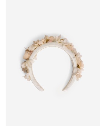 Bonpoint Girls Florana Silk Headband in White En savoir plus