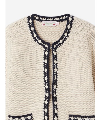 Bonpoint Girls Fanette Cardigan in Ivory vente chaude votre 