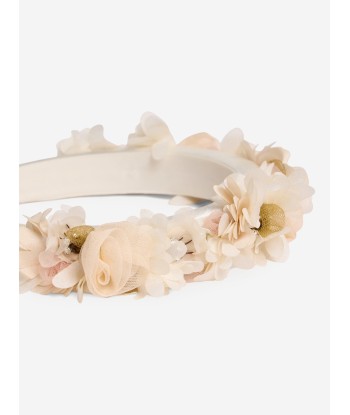 Bonpoint Girls Florana Silk Headband in White En savoir plus