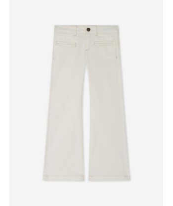 Bonpoint Girls Bestie Wide Leg Jeans in White 2024