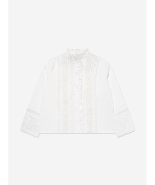 Bonpoint Girls Freedom Blouse in White meilleur choix