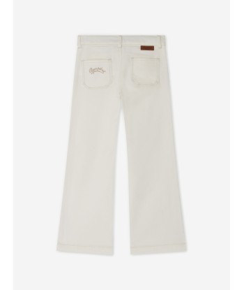 Bonpoint Girls Bestie Wide Leg Jeans in White 2024