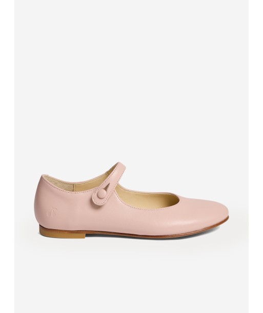 Bonpoint Girls Ella Leather Ballerina Pumps in Pink Venez acheter