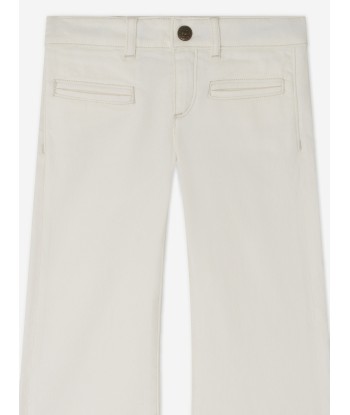 Bonpoint Girls Bestie Wide Leg Jeans in White 2024