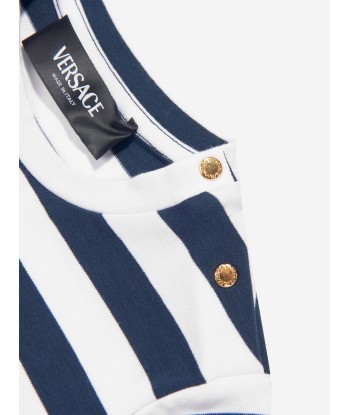 Versace Baby Girls Nautical Striped Dress in Navy ou a consommer sur place