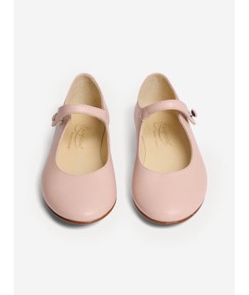 Bonpoint Girls Ella Leather Ballerina Pumps in Pink Venez acheter