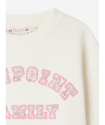 Bonpoint Girls Fleurette Sweatshirt in Ivory ouvre sa boutique