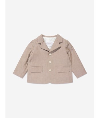 Bonpoint Baby Boys Linen Leopold Blazer in Brown la colonne vertébrale