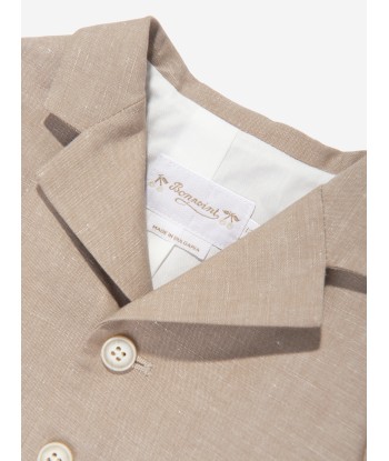 Bonpoint Baby Boys Linen Leopold Blazer in Brown la colonne vertébrale