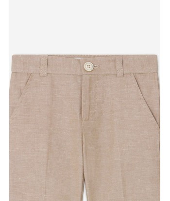 Bonpoint Baby Boys Linen Decibel Suit Trousers in Brown vente chaude votre 