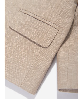 Bonpoint Baby Boys Linen Leopold Blazer in Brown la colonne vertébrale