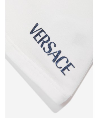 Versace Baby Girls Barocco Logo T-Shirt in White Livraison rapide