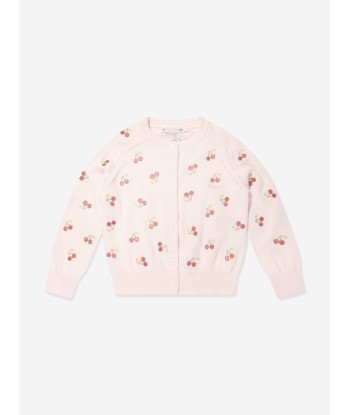 Bonpoint Girls Aizoon Cardigan in Pink solde