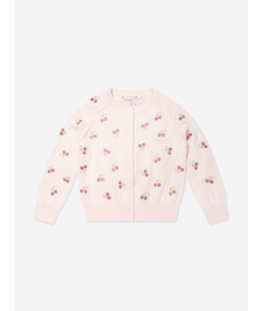 Bonpoint Girls Aizoon Cardigan in Pink solde