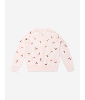 Bonpoint Girls Aizoon Cardigan in Pink solde