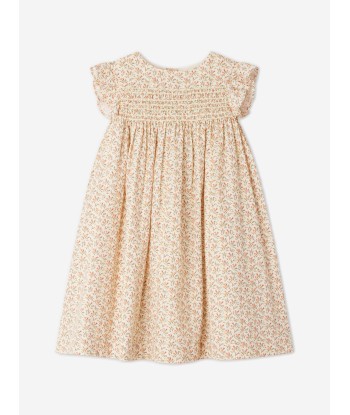 Bonpoint Girls Colombine Floral Dress in Beige pas chere