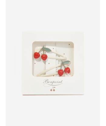 Bonpoint Girls Cherry Hair Clips in White de l' environnement