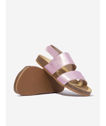 Bonpoint Girls Agostino Leather Sandals in Pink Paris Déstockage Promo