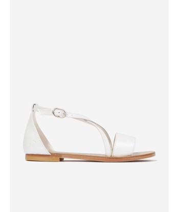 Bonpoint Girls Fia Leather Sandals in White en ligne des produits 