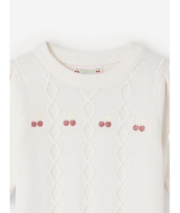 Bonpoint Girls Alphonza Jumper in White Paris Déstockage Promo