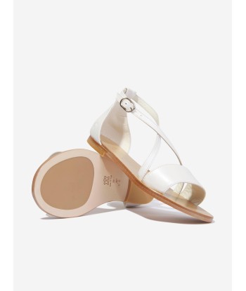 Bonpoint Girls Fia Leather Sandals in White en ligne des produits 