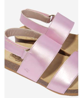 Bonpoint Girls Agostino Leather Sandals in Pink Paris Déstockage Promo