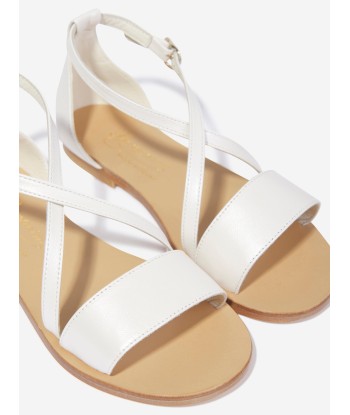 Bonpoint Girls Fia Leather Sandals in White en ligne des produits 