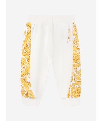 Versace Baby Barocco Logo Joggers in White la livraison gratuite