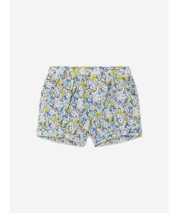 Bonpoint Baby Girls Short Square Floral Shorts in Blue en linge