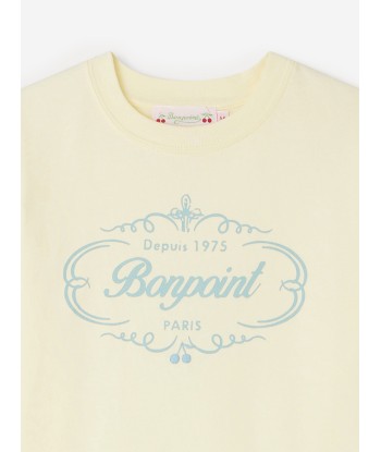 Bonpoint Girls Thida Logo T-Shirt in Yellow Les magasins à Paris et en Île-de-France