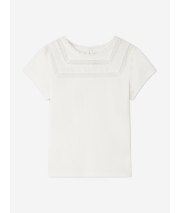 Bonpoint Girls Fina T-Shirt in White outlet